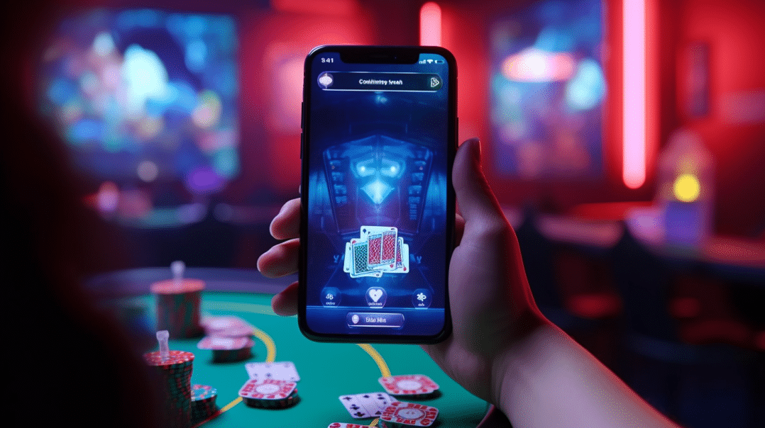 poker on app on smartphone